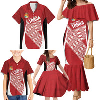 Tonga Rugby Custom Family Matching Mermaid Dress and Hawaiian Shirt Go ʻIkale Tahi Go Tongan Tapa Cloth LT14 - Polynesian Pride