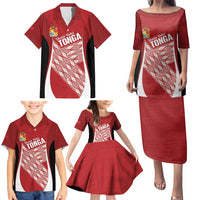 Tonga Rugby Custom Family Matching Puletasi and Hawaiian Shirt Go ʻIkale Tahi Go Tongan Tapa Cloth LT14 - Polynesian Pride