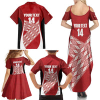 Tonga Rugby Custom Family Matching Summer Maxi Dress and Hawaiian Shirt Go ʻIkale Tahi Go Tongan Tapa Cloth LT14 - Polynesian Pride