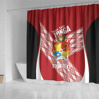 Tonga Rugby Custom Shower Curtain Go ʻIkale Tahi Go Tongan Tapa Cloth