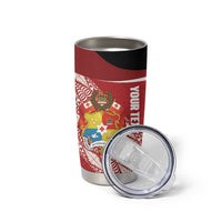 Tonga Rugby Custom Tumbler Cup Go ʻIkale Tahi Go Tongan Tapa Cloth