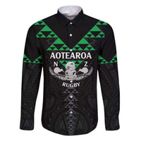 Personalised Aotearoa Rugby Family Matching Puletasi and Hawaiian Shirt New Zealand Maori Kete Matauranga Pattern