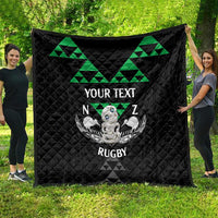 Personalised Aotearoa Rugby Quilt New Zealand Maori Kete Matauranga Pattern