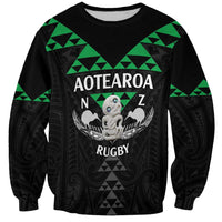 Personalised Aotearoa Rugby Sweatshirt New Zealand Maori Kete Matauranga Pattern