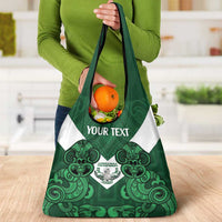 Custom Aotearoa Rugby Grocery Bag New Zealand Maori Kete Poutama Pattern