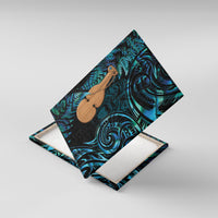 Kotiate New Zealand Canvas Wall Art Maori Weapon Paua Shell Haka Fern LT14 With Frame Turquoise - Polynesian Pride