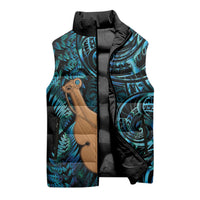 Kotiate New Zealand Sleeveless Puffer Jacket Maori Weapon Paua Shell Haka Fern LT14 - Polynesian Pride