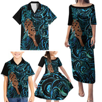 Maripi New Zealand Family Matching Puletasi and Hawaiian Shirt Maori Weapon Paua Shell Haka Fern LT14 - Polynesian Pride