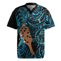 Maripi New Zealand Rugby Jersey Maori Weapon Paua Shell Haka Fern