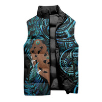 Maripi New Zealand Sleeveless Puffer Jacket Maori Weapon Paua Shell Haka Fern LT14 - Polynesian Pride