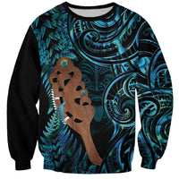 Maripi New Zealand Sweatshirt Maori Weapon Paua Shell Haka Fern