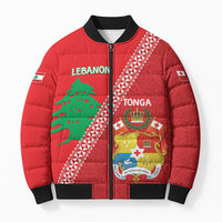 Tonga And Lebanon Bomber Puffer Jacket 2026 Together Half Style