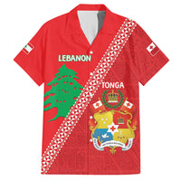 Tonga And Lebanon Hawaiian Shirt 2026 Together Half Style LT14 Red - Polynesian Pride