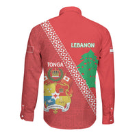 Tonga And Lebanon Long Sleeve Button Shirt 2026 Together Half Style LT14 - Polynesian Pride