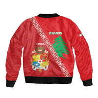 Tonga And Lebanon Sleeve Zip Bomber Jacket 2026 Together Half Style