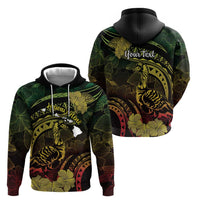 Personalised Hawaii Nene Goose Zip Hoodie Hawaiian Map Hibiscus Polynesian Art - Reggae Gradient