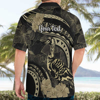 Personalised Hawaii Nene Goose Hawaiian Shirt Hawaiian Map Hibiscus Polynesian Art - Beige