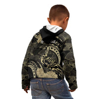 Personalised Hawaii Nene Goose Kid Hoodie Hawaiian Map Hibiscus Polynesian Art - Beige