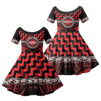 Aotearoa Ngapuhi Personalised Family Matching Long Sleeve Bodycon Dress and Hawaiian Shirt Maori Iwi Poutama Puhoro Tattoo