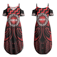 Aotearoa Ngapuhi Personalised Family Matching Summer Maxi Dress and Hawaiian Shirt Maori Iwi Poutama Puhoro Tattoo