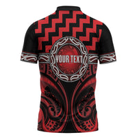 Aotearoa Ngapuhi Personalised Zipper Polo Shirt Maori Iwi Poutama Puhoro Tattoo