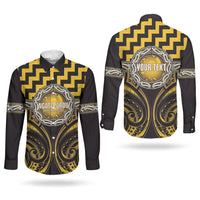 Aotearoa Ngati Porou Personalised Couples Matching Short Sleeve Bodycon Dress and Long Sleeve Button Shirt Maori Iwi Poutama Puhoro Tattoo