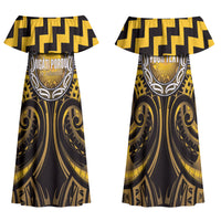 Aotearoa Ngati Porou Personalised Family Matching Off Shoulder Maxi Dress and Hawaiian Shirt Maori Iwi Poutama Puhoro Tattoo
