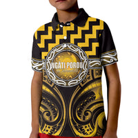 Aotearoa Ngati Porou Personalised Kid Polo Shirt Maori Iwi Poutama Puhoro Tattoo