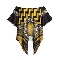 Aotearoa Ngati Porou Personalised Off Shoulder Wrap Waist Top Maori Iwi Poutama Puhoro Tattoo