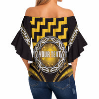 Aotearoa Ngati Porou Personalised Off Shoulder Wrap Waist Top Maori Iwi Poutama Puhoro Tattoo