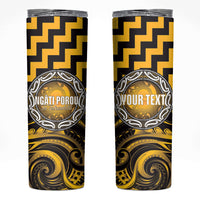 Aotearoa Ngati Porou Personalised Skinny Tumbler Maori Iwi Poutama Puhoro Tattoo