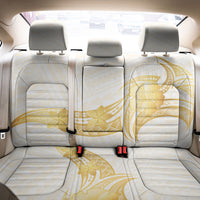 Polynesia White Sunday Back Car Seat Cover Polynesian Tattoo Plumeria Hibiscus Gold