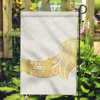 Polynesia White Sunday Garden Flag Polynesian Tattoo Plumeria Hibiscus Gold