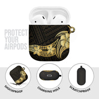Gold Black Polynesia Hibiscus Plumeria Tattoo AirPods Case