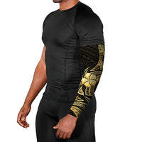 Gold Black Polynesia Hibiscus Plumeria Tattoo Arm Sleeves