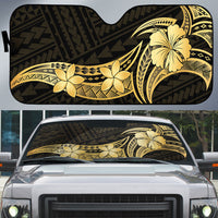 Gold Black Polynesia Hibiscus Plumeria Tattoo Auto Sun Shade