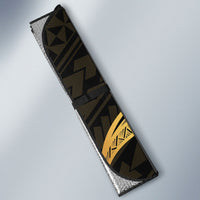 Gold Black Polynesia Hibiscus Plumeria Tattoo Auto Sun Shade