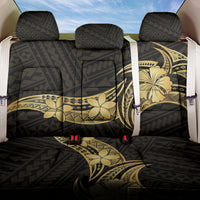 Gold Black Polynesia Hibiscus Plumeria Tattoo Back Car Seat Cover