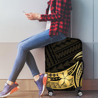 Gold Black Polynesia Hibiscus Plumeria Tattoo Luggage Cover