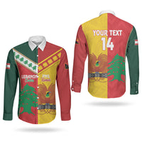 Custom Rugby Papua New Guinea and Lebanon Couples Matching Long Sleeve Bodycon Dress and Long Sleeve Button Shirt PNG Kumuls Cedars Together