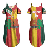 Custom Rugby Papua New Guinea and Lebanon Couples Matching Summer Maxi Dress and Long Sleeve Button Shirt PNG Kumuls Cedars Together