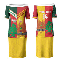 Custom Rugby Papua New Guinea and Lebanon Family Matching Puletasi and Hawaiian Shirt PNG Kumuls Cedars Together