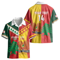 Custom Rugby Papua New Guinea and Lebanon Kid Hawaiian Shirt PNG Kumuls Cedars Together