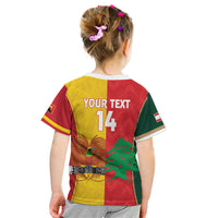 Custom Rugby Papua New Guinea and Lebanon Kid T Shirt PNG Kumuls Cedars Together