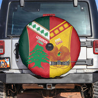 Rugby Papua New Guinea and Lebanon Spare Tire Cover PNG Kumuls Cedars Together