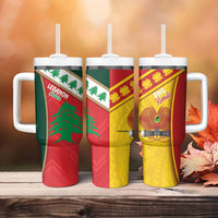 Rugby Papua New Guinea and Lebanon Tumbler With Handle PNG Kumuls Cedars Together