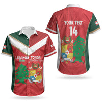 Custom Rugby Tonga and Lebanon Couples Matching Tank Maxi Dress and Hawaiian Shirt Mate Maa Tonga Cedars Together