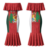 Custom Rugby Tonga and Lebanon Family Matching Mermaid Dress and Hawaiian Shirt Mate Maa Tonga Cedars Together