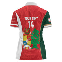 Custom Rugby Tonga and Lebanon Women Polo Shirt Mate Maa Tonga Cedars Together