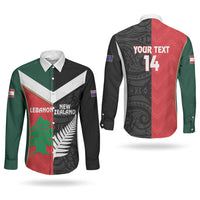 Custom Rugby New Zealand and Lebanon Couples Matching Summer Maxi Dress and Long Sleeve Button Shirt All Black Cedars Together